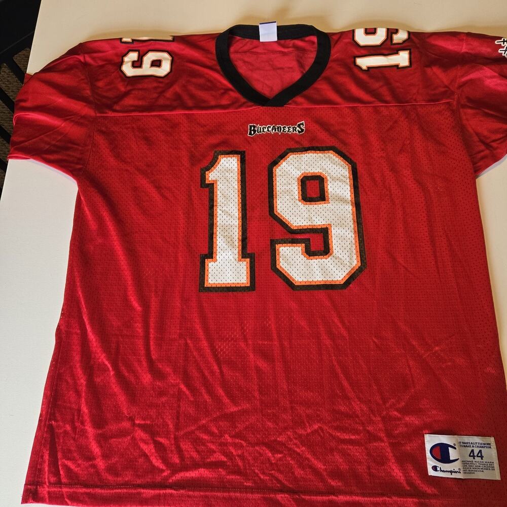 Vintage Champion Keyshawn Johnson Tampa Bay Buccaneers Jersey Red 44 L READ